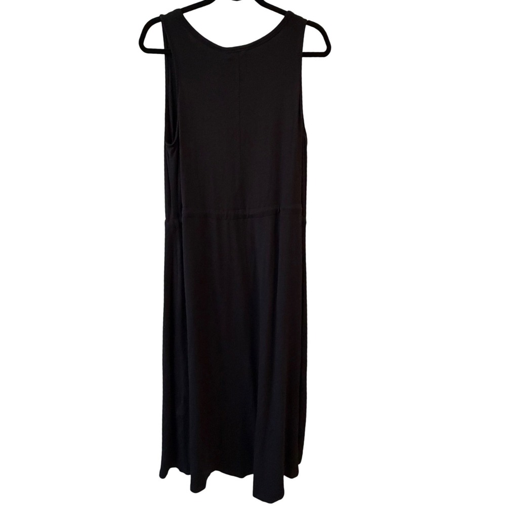 Womens French Terry Signature Midi Dress Black XL‎ LLD0062S  NWT Any Occasion